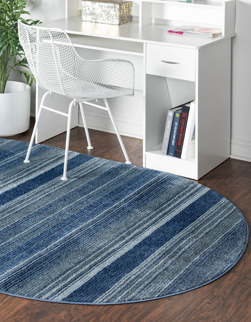 Jewel Oasis Collection Area Rug - Sapphire (Blue) Oval Blue  lifestyle 21