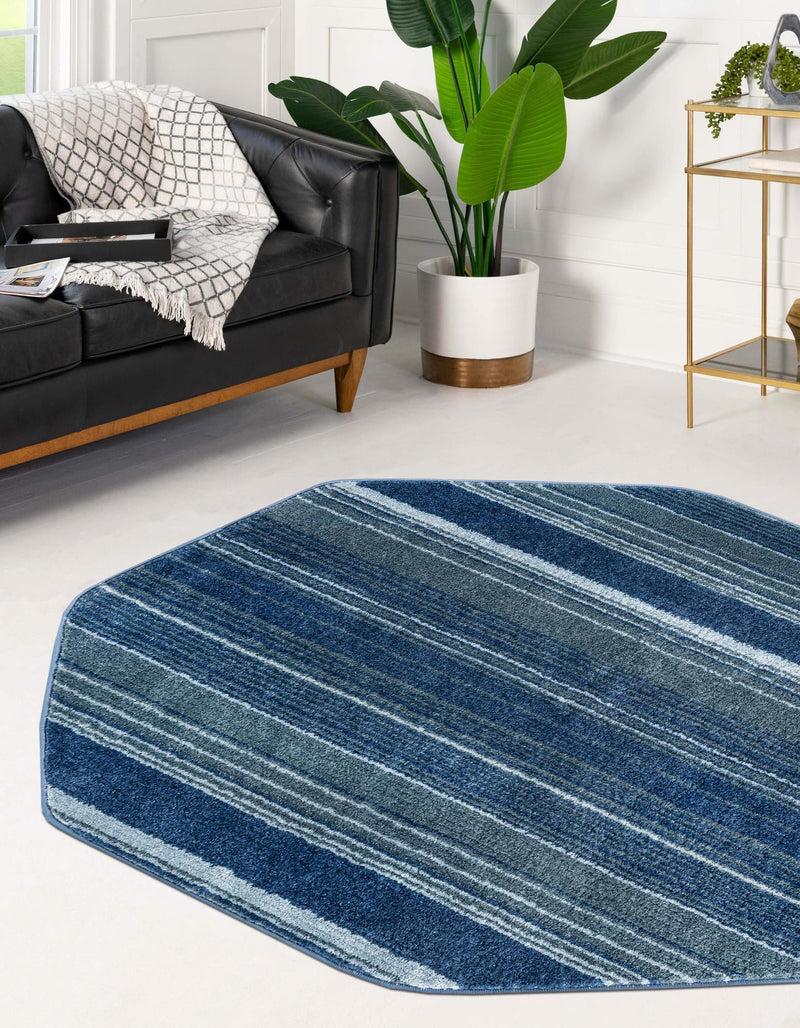 Jewel Oasis Collection Area Rug - Sapphire (Blue) Octagon Blue  lifestyle 22