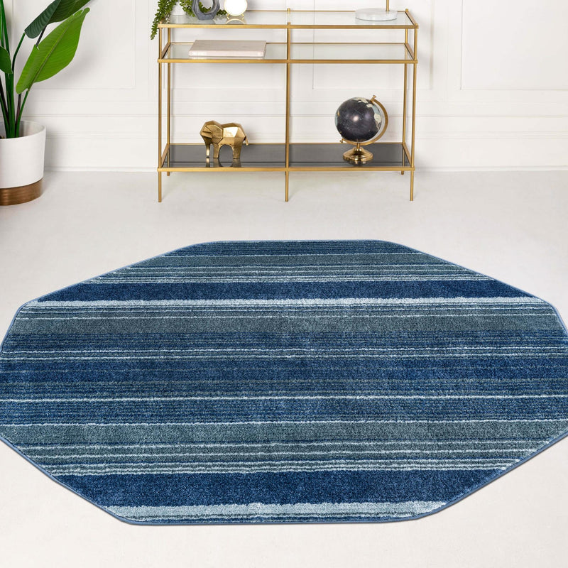 Jewel Oasis Collection Area Rug - Sapphire (Blue) Octagon Blue  lifestyle 50