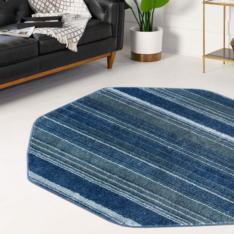 Jewel Oasis Collection Area Rug - Sapphire (Blue) Octagon Blue  lifestyle 52