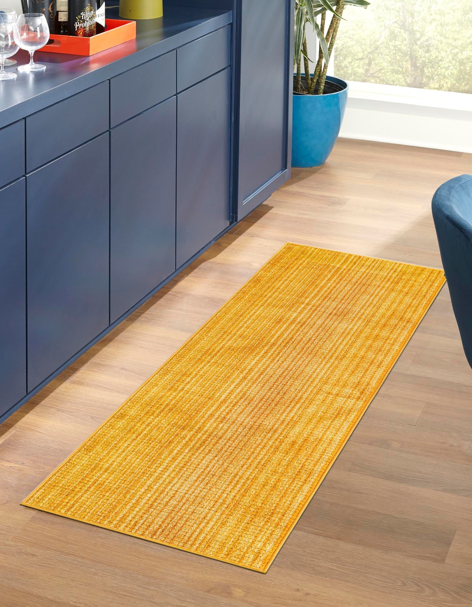 Jewel Oasis Collection Area Rug - Sapphire (Yellow)