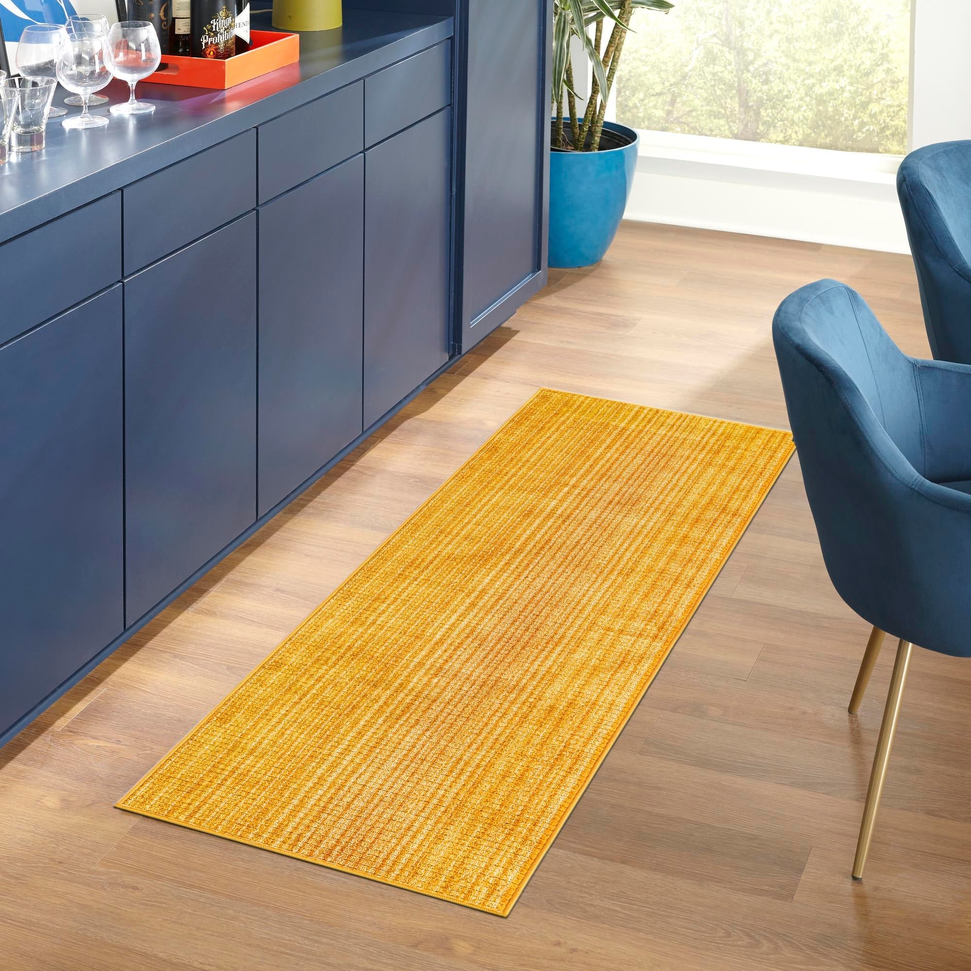 Jewel Oasis Collection Area Rug - Sapphire (Yellow)