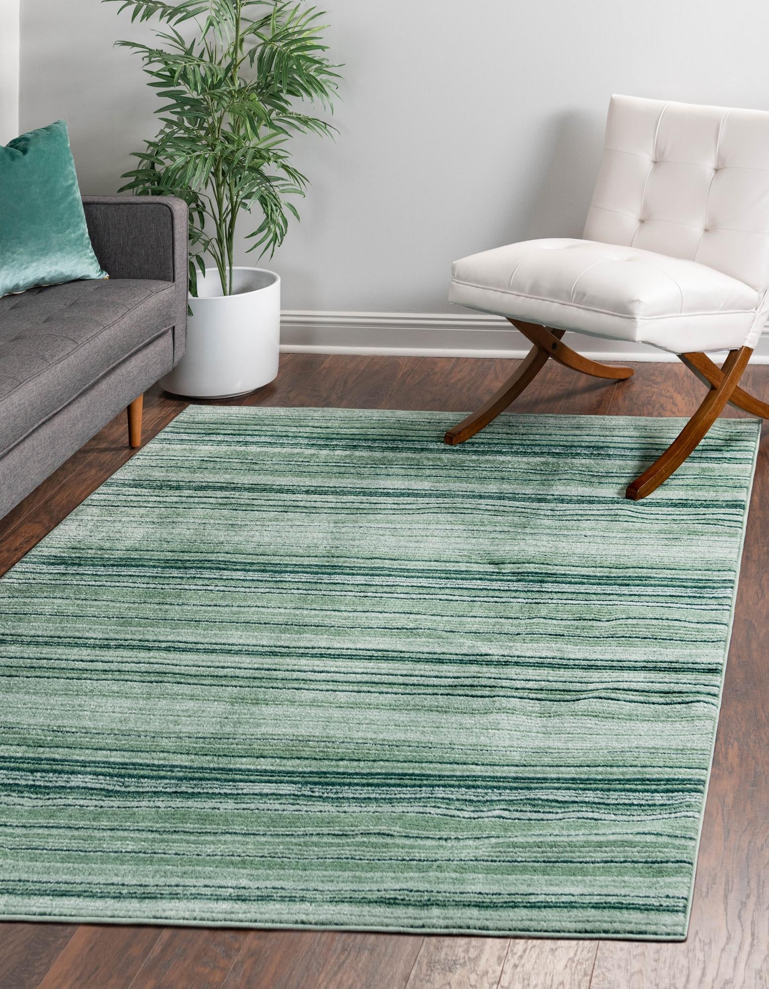 Jewel Oasis Collection Area Rug - Sapphire (Green)