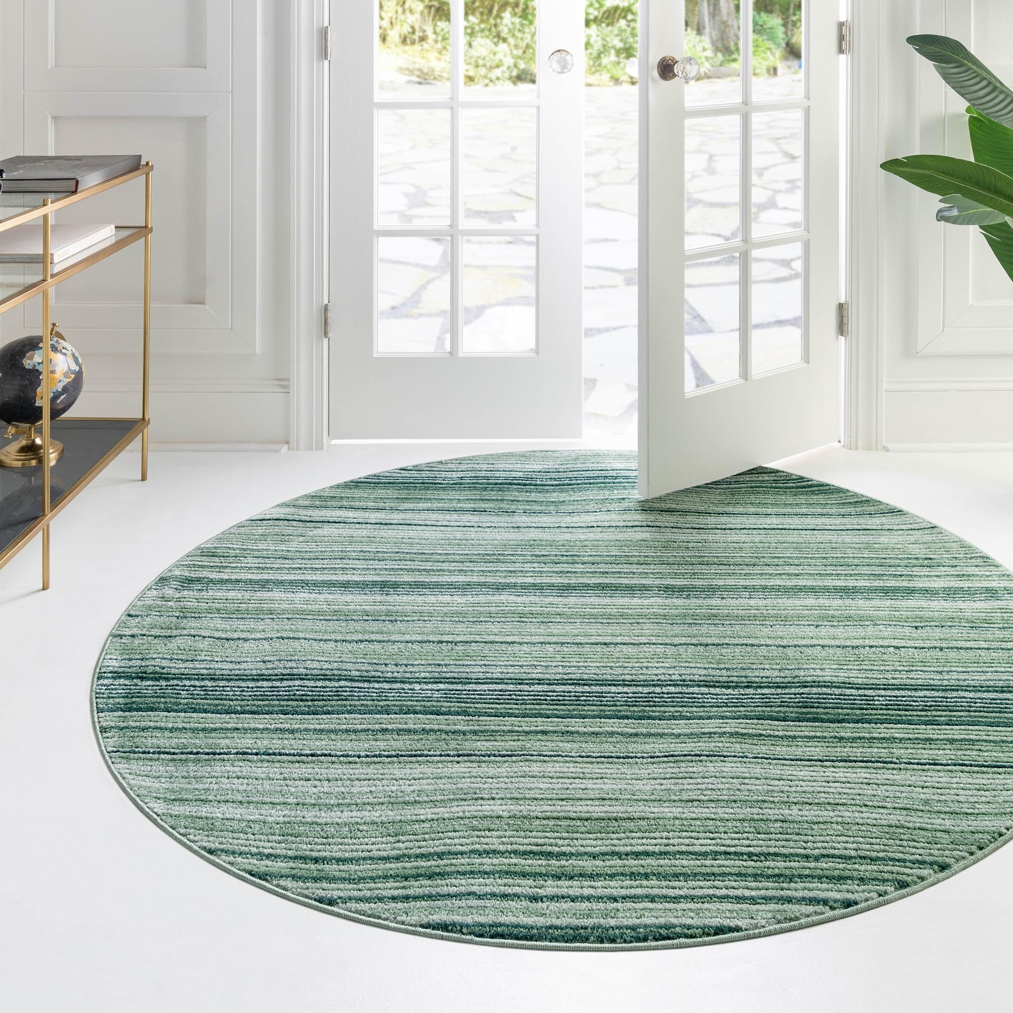 Jewel Oasis Collection Area Rug - Sapphire (Green)