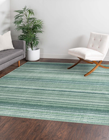 Jewel Oasis Collection Area Rug - Sapphire (Green)