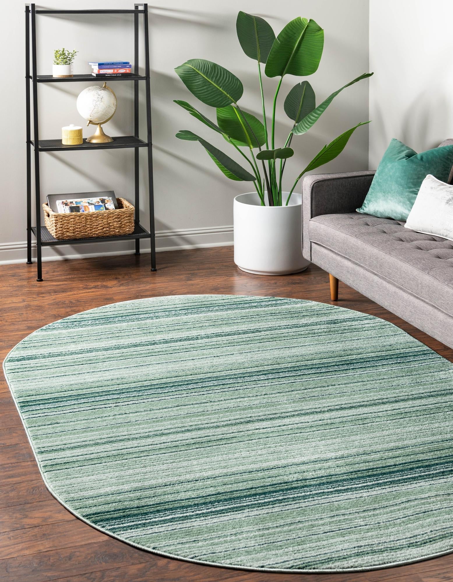 Jewel Oasis Collection Area Rug - Sapphire (Green)