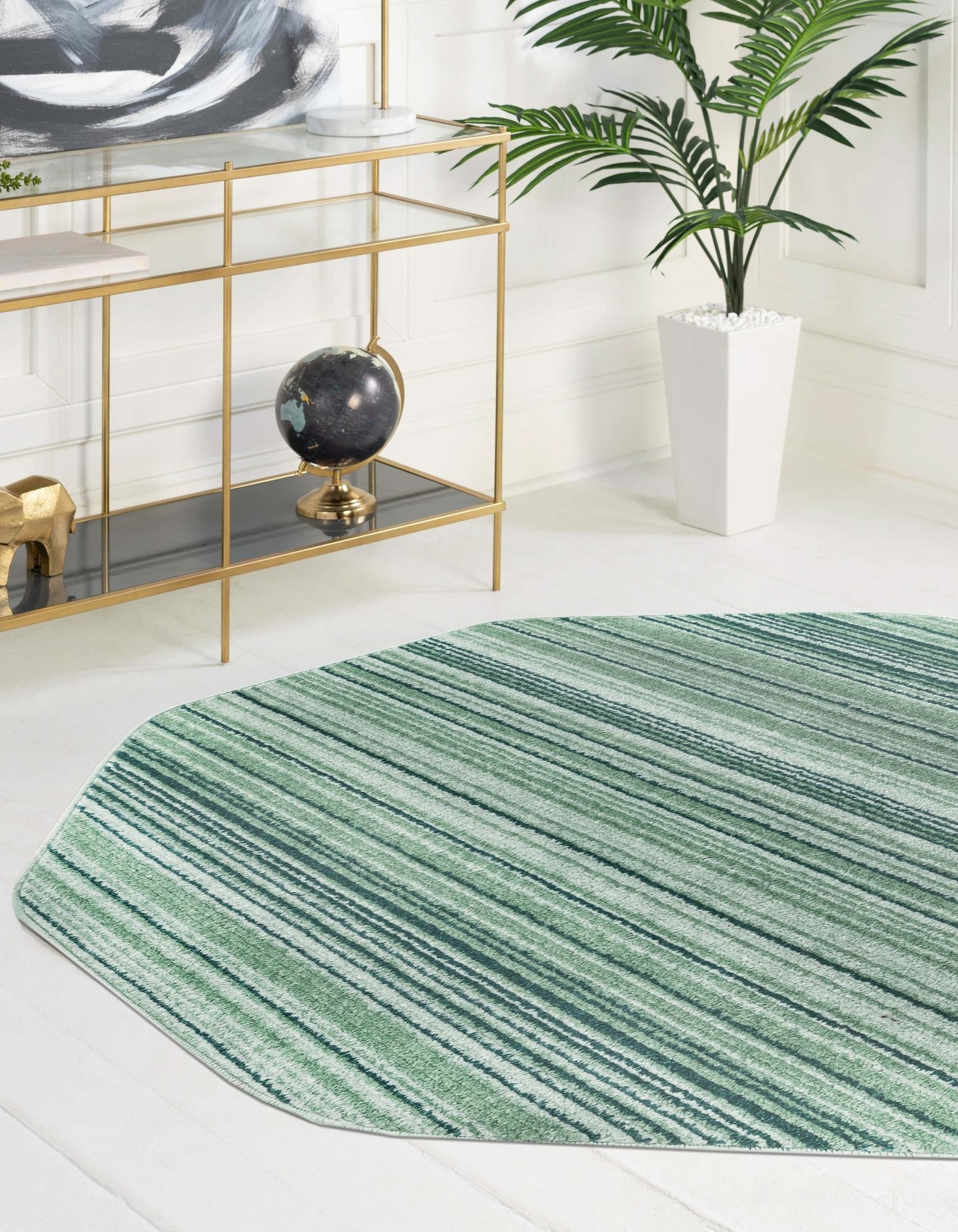 Jewel Oasis Collection Area Rug - Sapphire (Green)