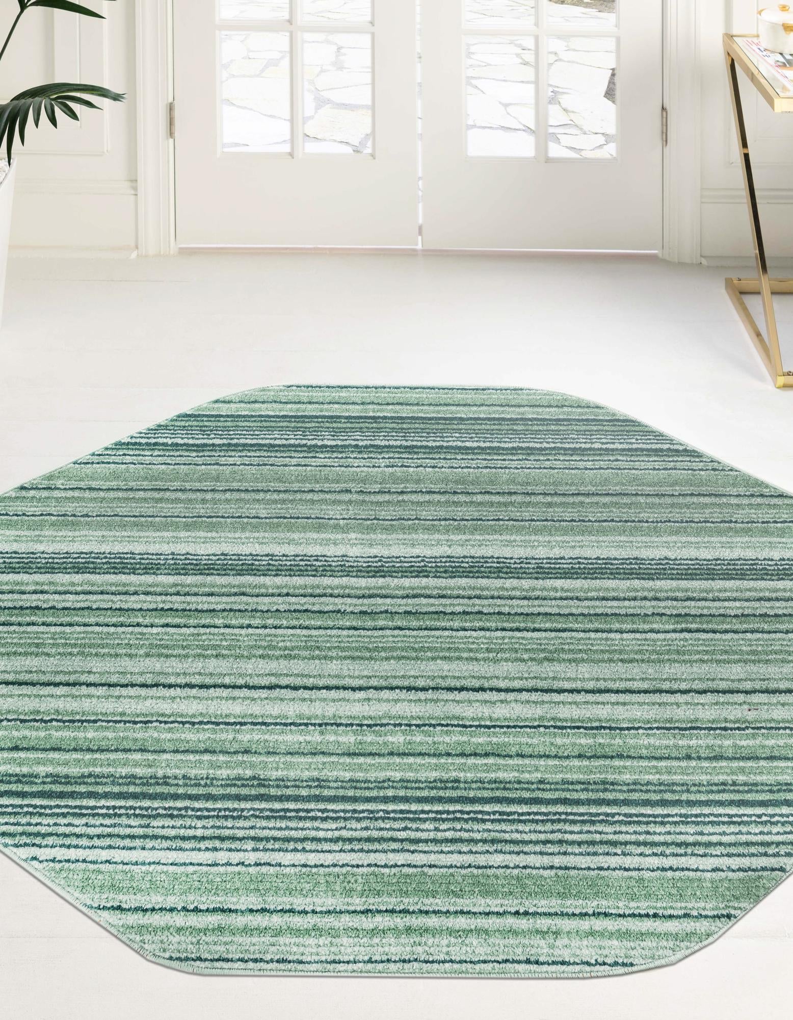 Jewel Oasis Collection Area Rug - Sapphire (Green)