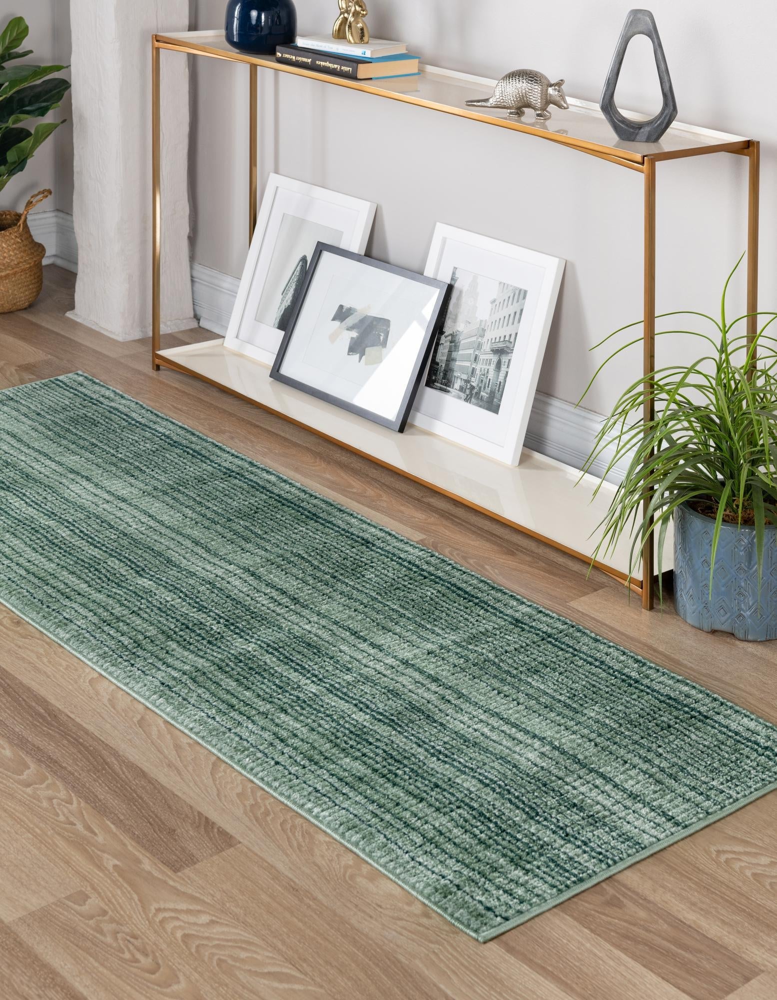 Jewel Oasis Collection Area Rug - Sapphire (Green)