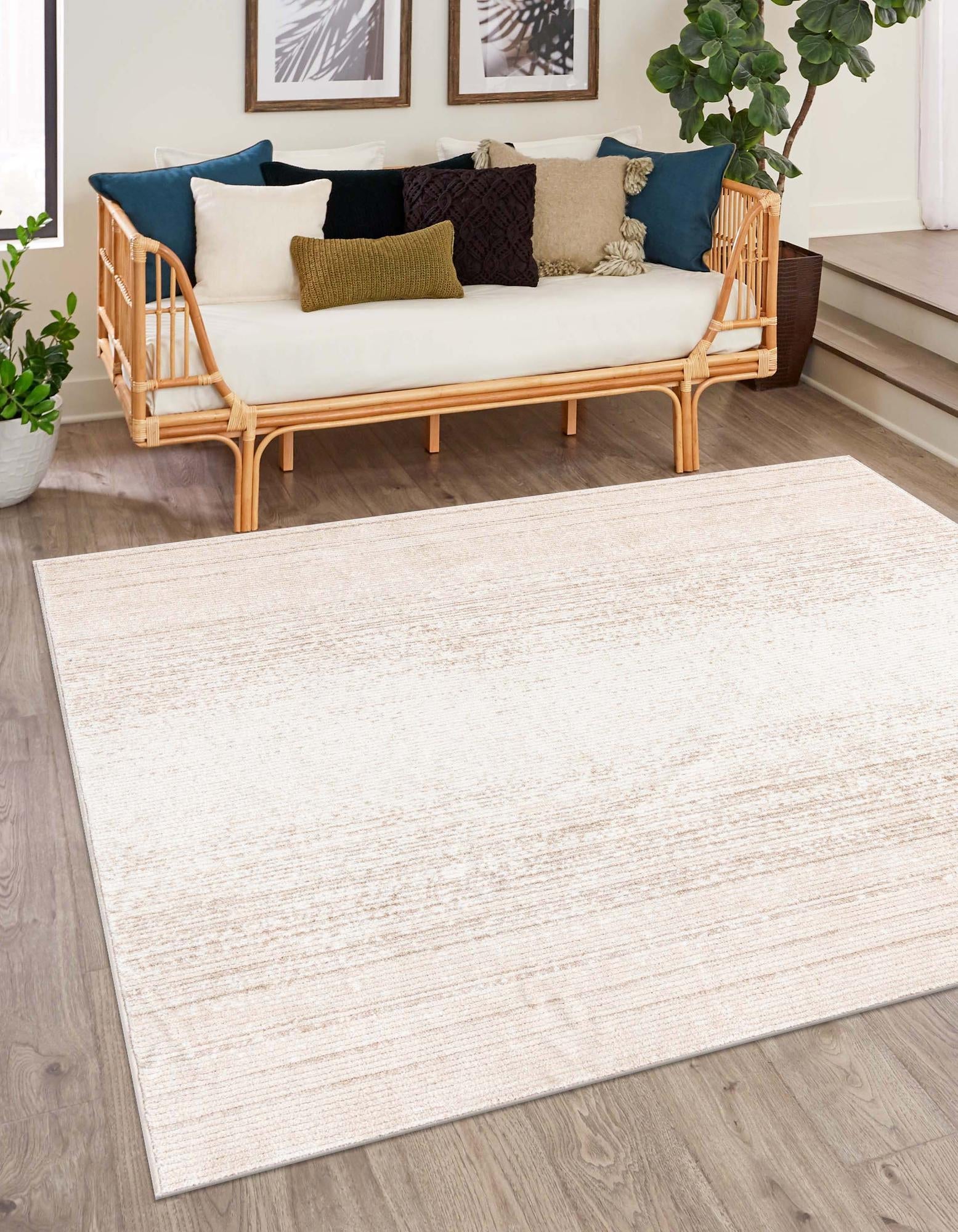 Jewel Oasis Collection Area Rug - Sapphire (Ivory)