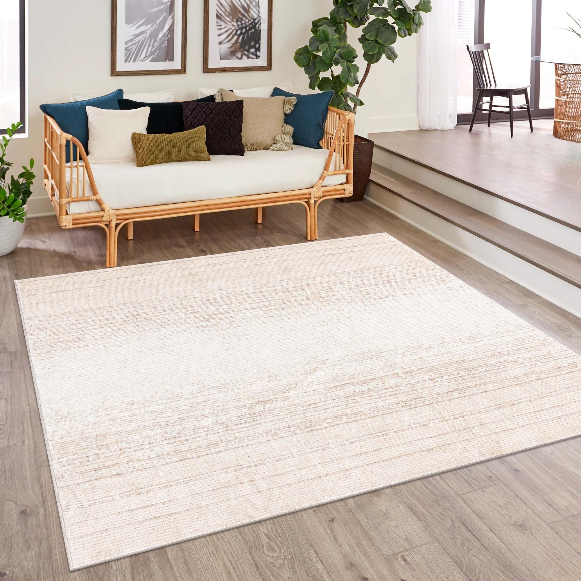 Jewel Oasis Collection Area Rug - Sapphire (Ivory)