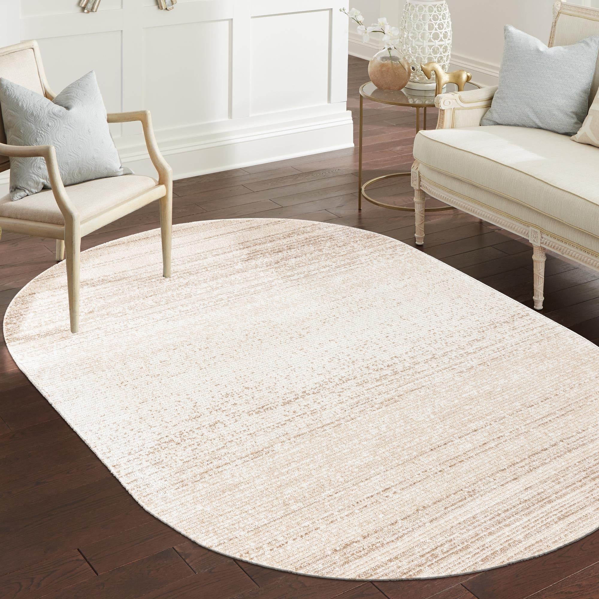 Jewel Oasis Collection Area Rug - Sapphire (Ivory)