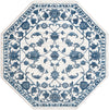 Charleston Elegance Collection Area Rug -  Seaport (White Blue) Octagon White Blue  lifestyle 18