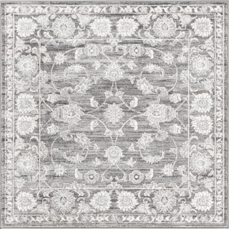 Charleston Elegance Collection Area Rug -  Seaport (Gray) Square Gray  lifestyle 19