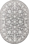 Charleston Elegance Collection Area Rug -  Seaport (Gray) Oval Gray  lifestyle 20