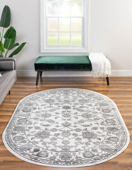 Charleston Elegance Collection Area Rug -  Seaport (white Gray)