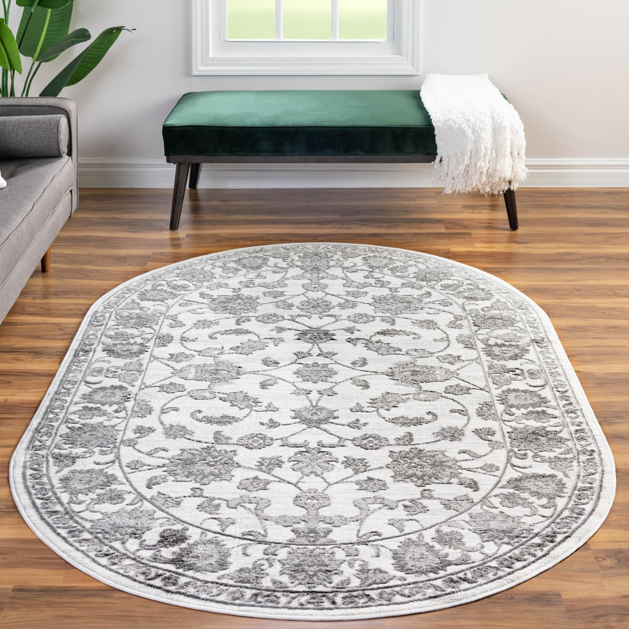 Charleston Elegance Collection Area Rug -  Seaport (white Gray)