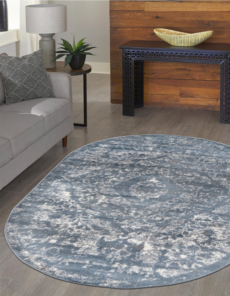 Cascade Range Collection Area Rug -  Jefferson Oval Blue  lifestyle 128