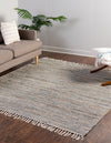 Coastal Boho Jute Collection Area Rug - Capri Square Blue  lifestyle 56