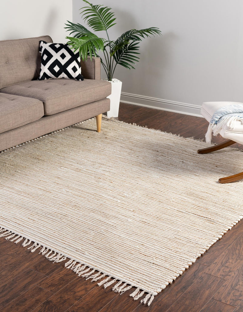 Coastal Boho Jute Collection Area Rug - Capri Square Natural  lifestyle 69