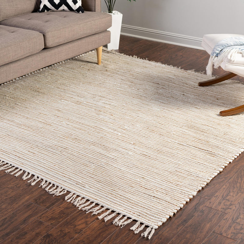 Coastal Boho Jute Collection Area Rug - Capri Square Natural  lifestyle 119