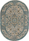 Seville Stripes Collection Area Rug - Cadiz (Light Gray) Oval Light Gray  lifestyle 5