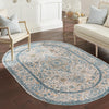 Seville Stripes Collection Area Rug - Cadiz (Light Gray) Oval Light Gray  lifestyle 69