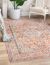 Seville Stripes Collection Area Rug - Cadiz (Brick Red)