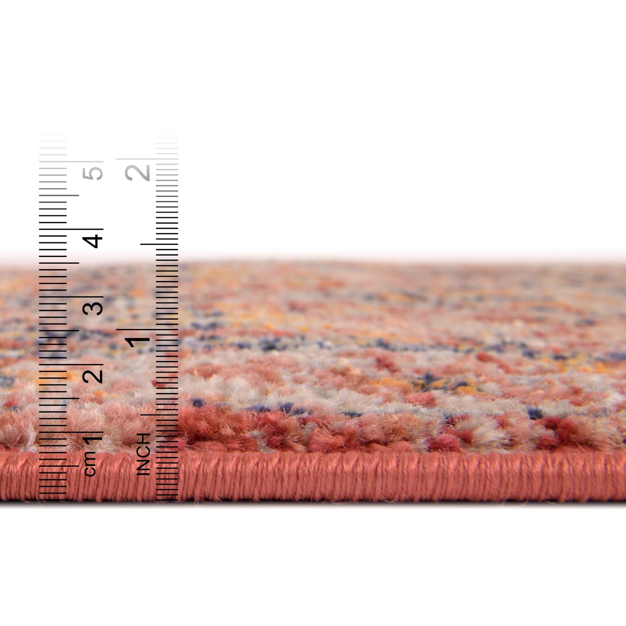 Seville Stripes Collection Area Rug - Cadiz (Brick Red)