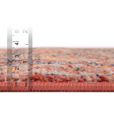 Seville Stripes Collection Area Rug - Cadiz (Brick Red)