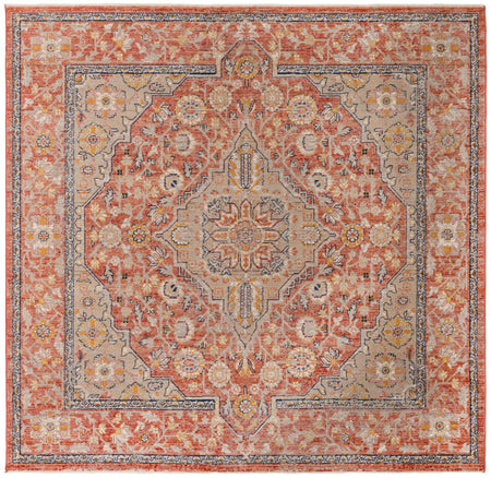 Seville Stripes Collection Area Rug - Cadiz (Brick Red)