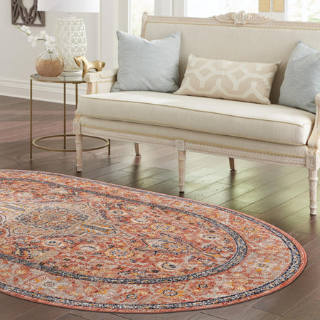 Seville Stripes Collection Area Rug - Cadiz (Brick Red)