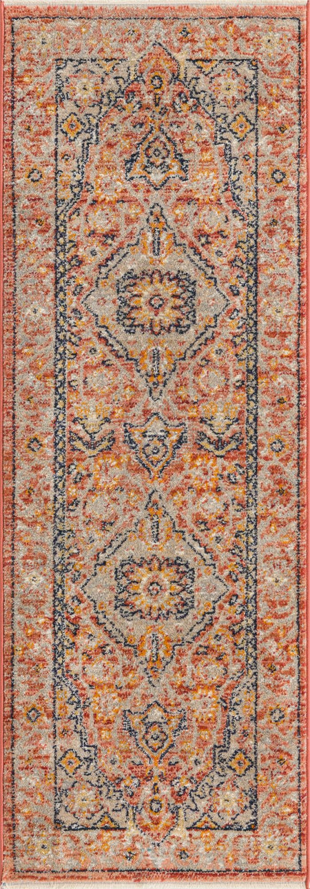 Seville Stripes Collection Area Rug - Cadiz (Brick Red)