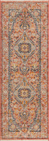 Seville Stripes Collection Area Rug - Cadiz (Brick Red)