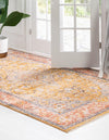 Seville Stripes Collection Area Rug - Cadiz (Yellow) Rectangle Yellow  lifestyle 3