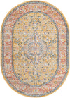 Seville Stripes Collection Area Rug - Cadiz (Yellow) Oval Yellow  lifestyle 4