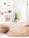 Seville Stripes Collection Area Rug - Cadiz (Yellow) Octagon Yellow  lifestyle 15