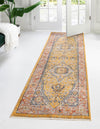 Seville Stripes Collection Area Rug - Cadiz (Yellow) Runner Yellow  lifestyle 11