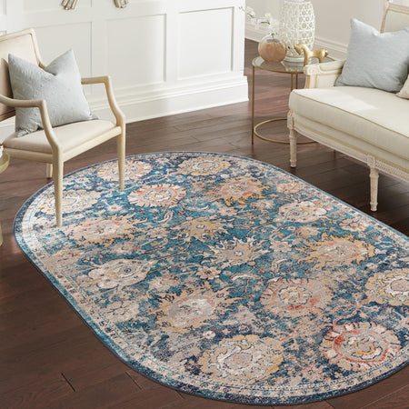 Seville Stripes Collection Area Rug -  Cordoba (Blue)