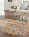 Seville Stripes Collection Area Rug -  Cordoba (Yellow) Oval Yellow  lifestyle 14