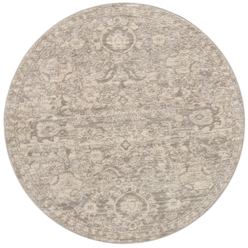 Seville Stripes Collection Area Rug -  Cordoba (Gray) Round Gray  lifestyle 2