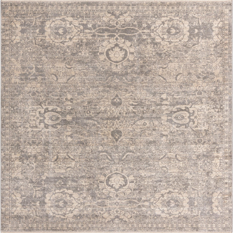 Seville Stripes Collection Area Rug -  Cordoba (Gray) Square Gray  lifestyle 3