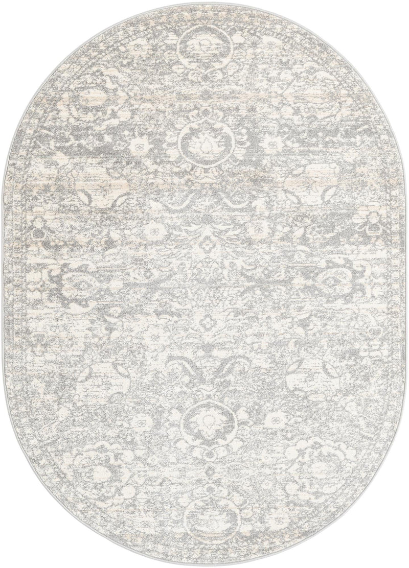 Seville Stripes Collection Area Rug -  Cordoba (Gray) Oval Gray  lifestyle 4