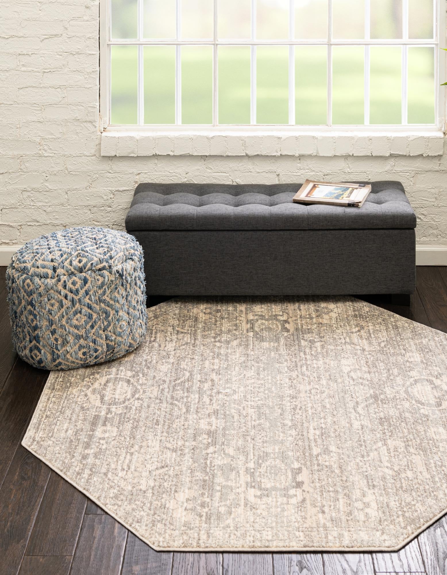 Seville Stripes Collection Area Rug -  Cordoba (Gray)