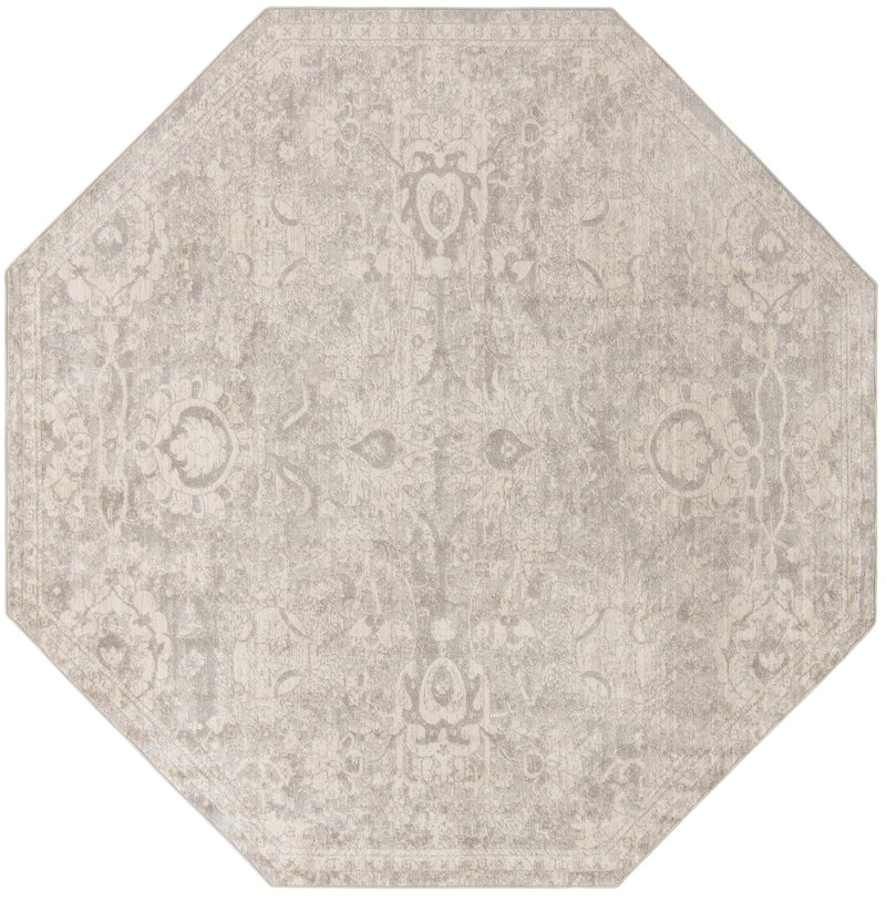 Seville Stripes Collection Area Rug -  Cordoba (Gray) Octagon Gray  lifestyle 5