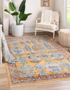 Seville Stripes Collection Area Rug -  Granada (Yellow) Rectangle Yellow  lifestyle 2