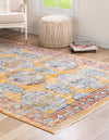 Seville Stripes Collection Area Rug -  Granada (Yellow) Rectangle Yellow  lifestyle 3