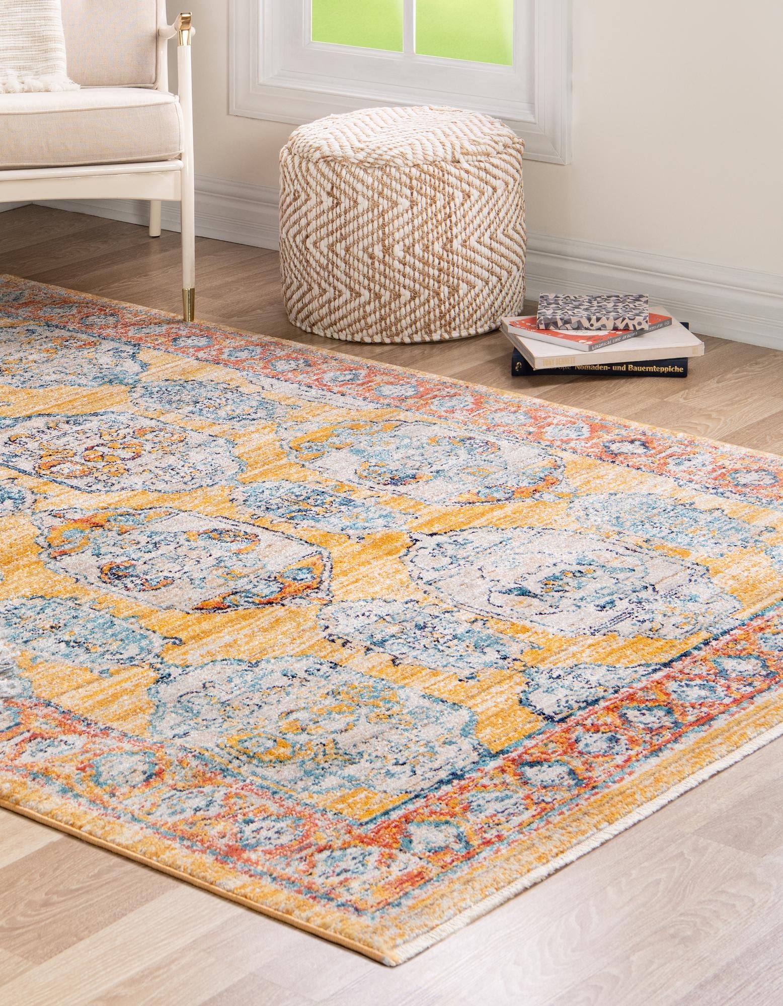 Seville Stripes Collection Area Rug -  Granada (Yellow)