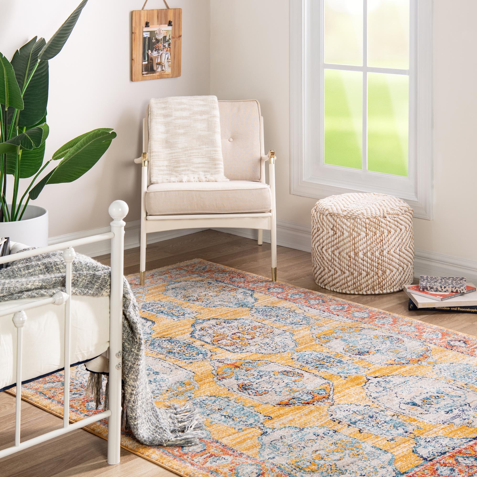 Seville Stripes Collection Area Rug -  Granada (Yellow)