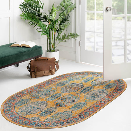 Seville Stripes Collection Area Rug -  Granada (Yellow)